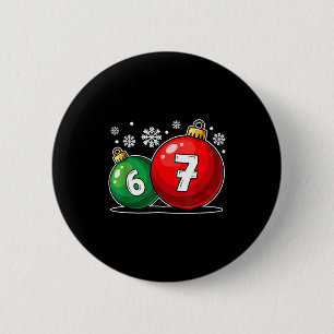 Badge Rond 5 Cm Drôle de Noël 67 Six Sept Mème Gen Alpha Argot