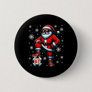 Badge Rond 5 Cm Drôle de Noël Football Cool Père Noël 6 7 Meme T