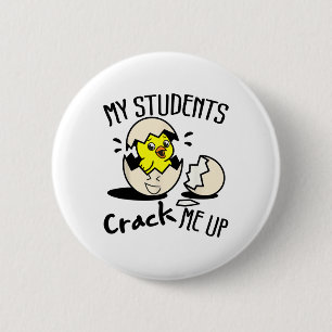 Badge Rond 5 Cm Drôle de Pâques Œuf Poussin Enseignant Mes Élèves
