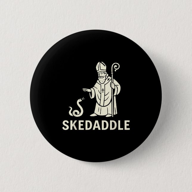 Badge Rond 5 Cm Drôle de Saint-Patrick irlandais détaler  (Devant)