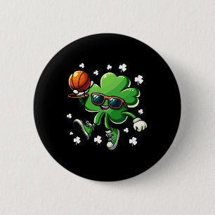 Badge Rond 5 Cm Drôle de Shamrock de la Saint-Patrick jouant au By