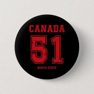 Badge Rond 5 Cm Drôle de sport Canada 51e État de l'érable. Thé Us