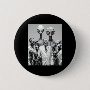 Badge Rond 5 Cm Drôle de Trump avec la conspiration des extraterre