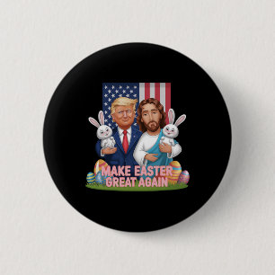 Badge Rond 5 Cm Drôle de Trump Faire Pâques Grande Encore Lapin Ch