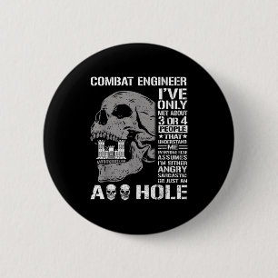 Badge Rond 5 Cm Drôle de vie d'ingénieur de combat pas en colère o