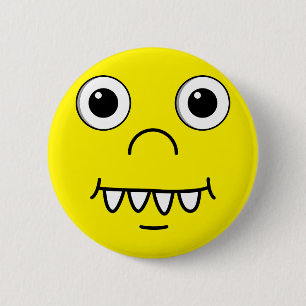 Badge Rond 5 Cm Drôle de visage du dessin animé