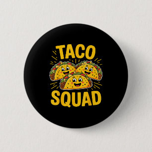 Badge Rond 5 Cm Drôle d'équipe de tacos mignon amateur de nourritu