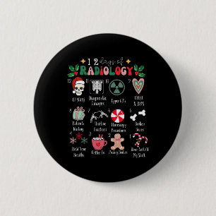 Badge Rond 5 Cm Drôle des 12 jours de radiologie Noël rayonner Xra