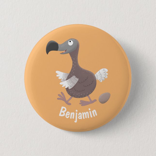 Badge Rond 5 Cm Drôle dessin animé d'oiseau de dodo (Devant)