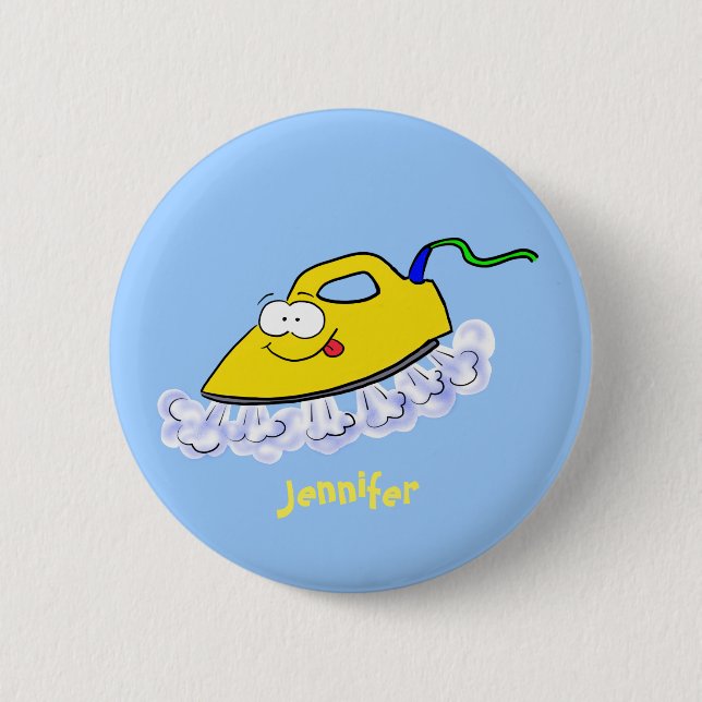 Badge Rond 5 Cm Drôle dessin animé linge de fer (Devant)