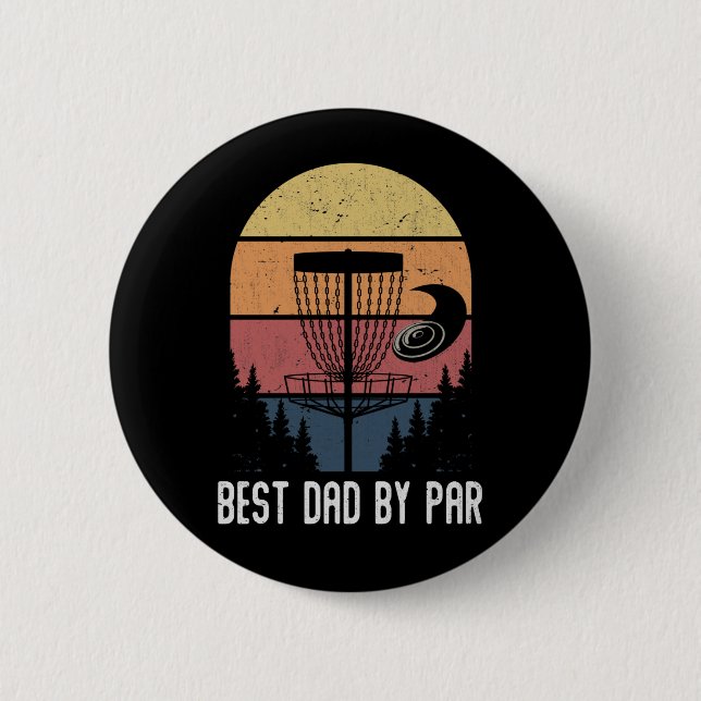 Badge Rond 5 Cm Drôle Disque Golf Père Frisbee Papa (Devant)