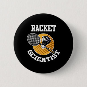 Badge Rond 5 Cm Drôle Dminton Joueur Chemise Racket Scientifique D