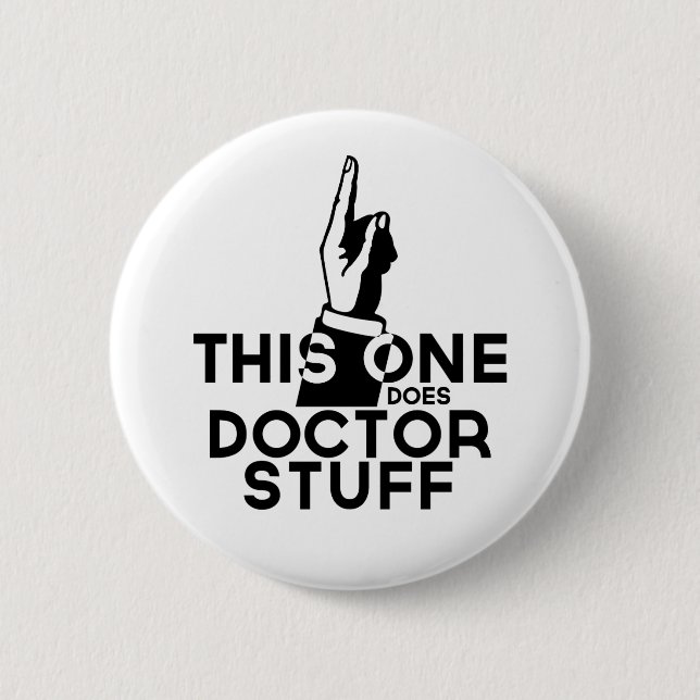 Badge Rond 5 Cm Drôle Docteur Vintage - Médecin Celui-Ci (Devant)