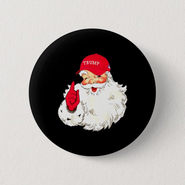 Badge Rond 5 Cm Drôle Donald Trump Fête de Noël du Père Noël (Devant)