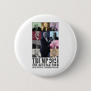 Badge Rond 5 Cm Drôle Donald Trump The Revenge Tour Ultra Mega Tou