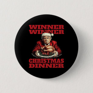 Badge Rond 5 Cm Drôle Donald Trump vainqueur du dîner de Noël