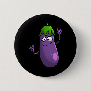 Badge Rond 5 Cm Drôle Eggplant Designs Pour Hommes Femmes Fruit Ve