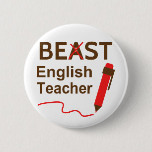 Badge Rond 5 Cm Drôle et Dingo, Meilleur ou Pire Prof d'Anglais