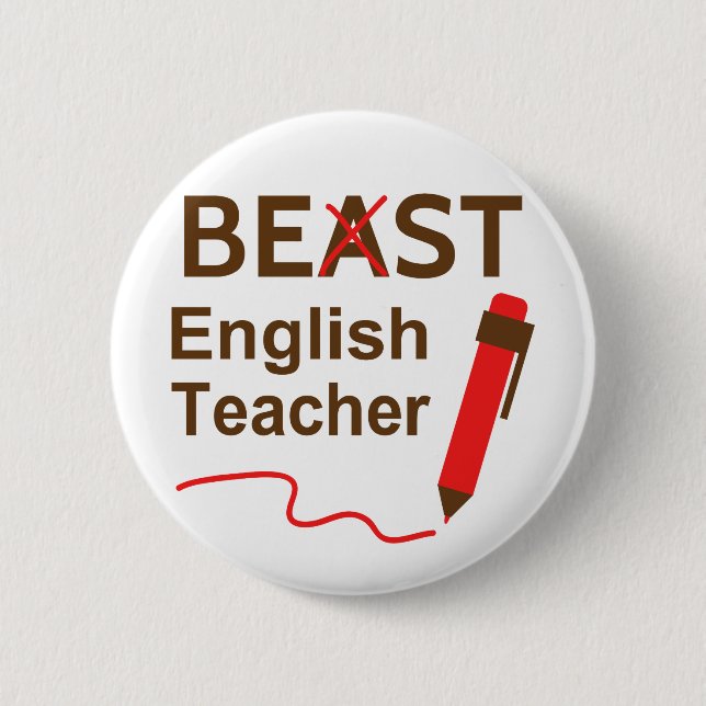Badge Rond 5 Cm Drôle et farfelu, bête ou meilleur professeur (Devant)