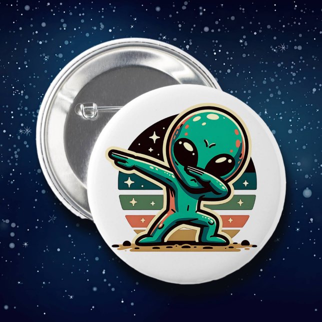 Badge Rond 5 Cm Drôle Extraterrestrial Alien Dabbing (Créateur téléchargé)