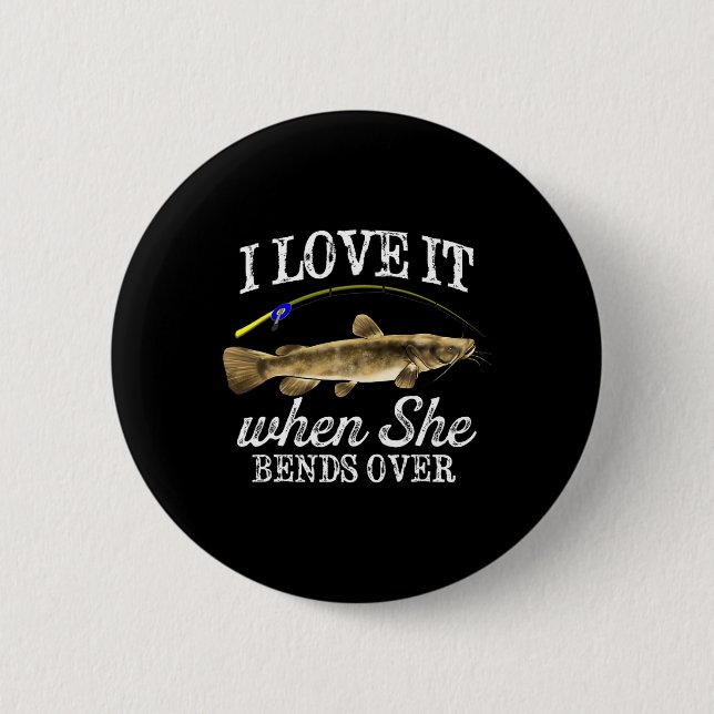 Badge Rond 5 Cm Drôle Flathead Catfish Pêche Poisson d'eau douce G (Devant)
