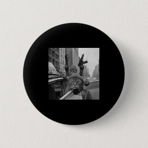 Badge Rond 5 Cm Drôle Gangster Chat Thug Mème Street Lover Chats