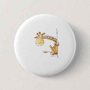 Badge Rond 5 Cm Drôle Giraffe I mignon Cartoon Wild Amoureux des a