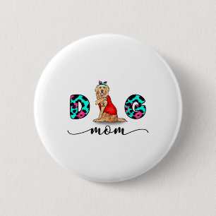 Badge Rond 5 Cm Drôle Golden Retriever Tattoo Je t'aime Chien Mama