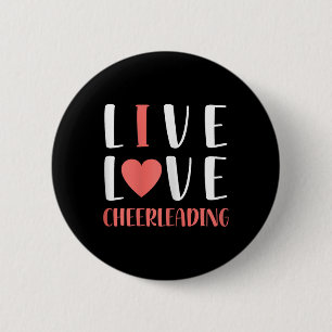 Badge Rond 5 Cm Drôle Graphique Vive Amour Cheerleading Femmes Fil
