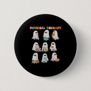 Badge Rond 5 Cm Drôle Halloween Ghost Physiothérapie Pt Physique