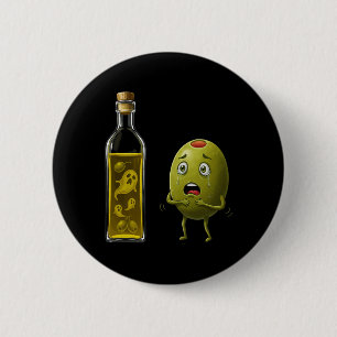 Badge Rond 5 Cm Drôle Huile d'olive fantôme Horreur Humour Hallowe