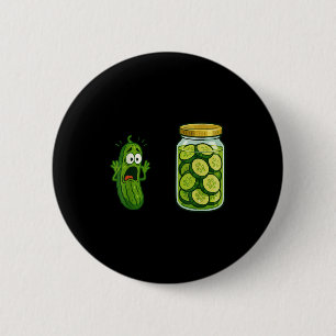 Badge Rond 5 Cm Drôle hurler Pickle Jar Cucumber Joke Mème Humo