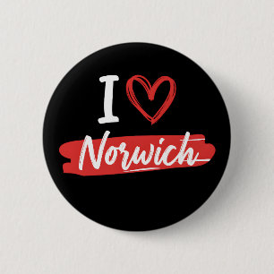 Badge Rond 5 Cm Drôle I Love Norwich Retro Touriste Voyage Graphiq