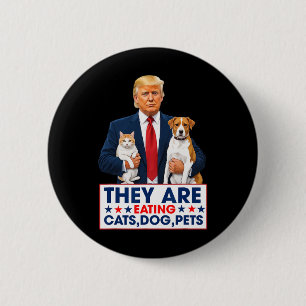 Badge Rond 5 Cm Drôle Ils Mangent Les Chiens Les Chats Les Animaux