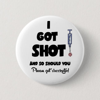 Badge Rond 5 Cm Drôle, j'ai reçu un vaccin contre Covid19 Cartoon