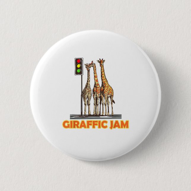 Badge Rond 5 Cm Drôle Jam de la Giraffe de Pun (Devant)