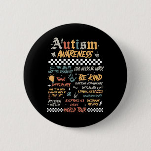 Badge Rond 5 Cm Drôle Je Rock Spectrum Autism World Tour Autisme