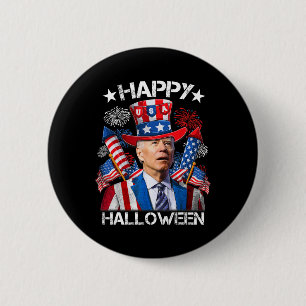 Badge Rond 5 Cm Drôle Joe Biden 4 juillet Chemise Joyeux Halloween