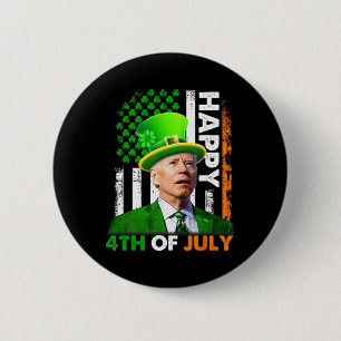 Badge Rond 5 Cm Drôle Joe Biden Jour de la Saint Patrick Happy 4 j