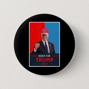 Badge Rond 5 Cm Drôle Joe Biden Pour Trump Élections 2024 Porte Un