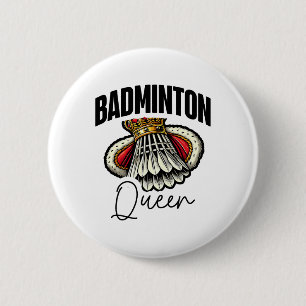 Badge Rond 5 Cm Drôle Joueur Badminton Love Shuttle Design 19