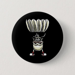 Badge Rond 5 Cm Drôle Joueur de navette Dminton Design Hommes Femm