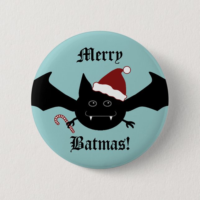 Badge Rond 5 Cm Drôle Joyeux Batmas (Devant)