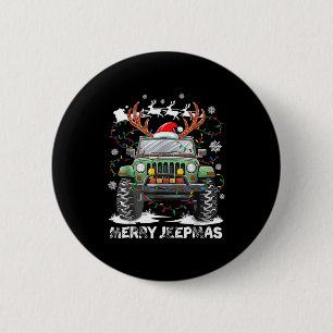 Badge Rond 5 Cm Drôle Joyeux Jeepmas Lumineux Renne Noël Ugly Chri