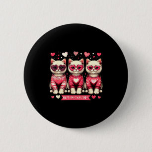Badge Rond 5 Cm Drôle Joyeux Meowentines Mignon Saint Valentin Cha