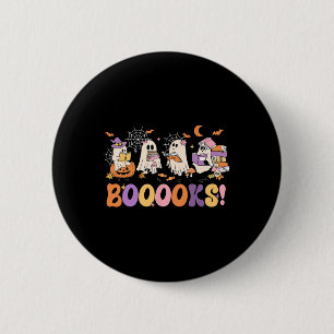 Badge Rond 5 Cm Drôle Livre fantôme Lecture Halloween Livres Lover