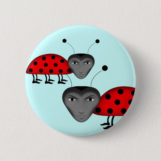 Badge Rond 5 Cm Drôle mâle ladybugs (Devant)