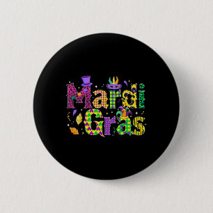 Badge Rond 5 Cm Drôle Mardi Gras Parade Costume Jester Casquette N