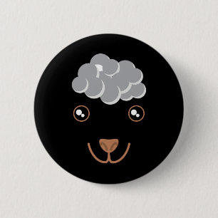Badge Rond 5 Cm Drôle mignon animal visage mouton costume Hallowee