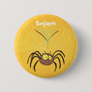 Badge Rond 5 Cm Drôle mignon dessin animé d'araignée moelleuse